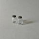 Pair of vintage Christofle glass and silver pearl salt cellars