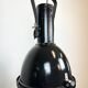 Industrial Black Enamel Factory Spotlight with Convex Glass Cover, 1960s