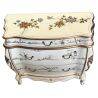 Commode chinoise laquée ivoire avec incrustations de geishas en nacre