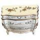 Commode chinoise laquée ivoire avec incrustations de geishas en nacre