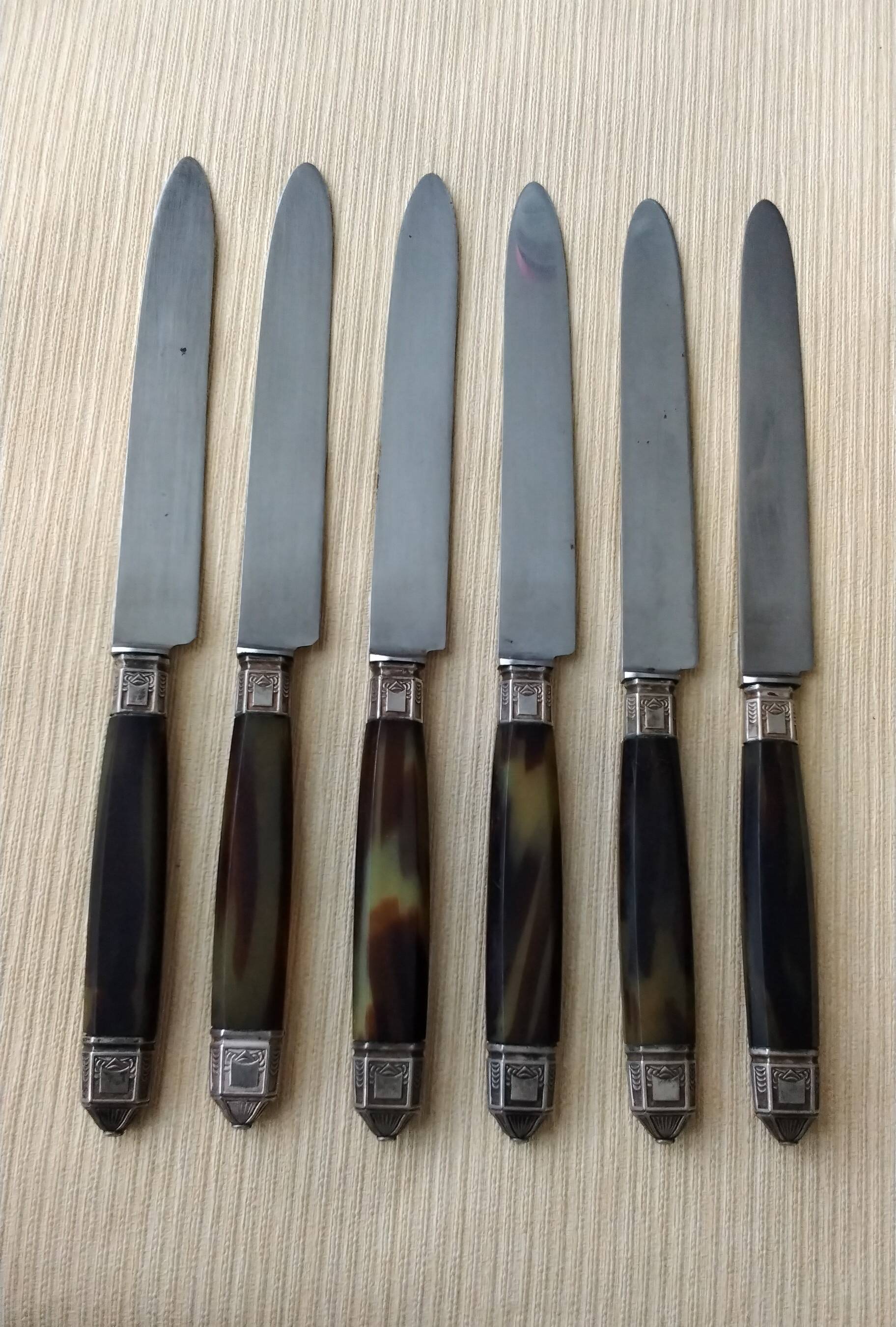 6 vintage table knives Pradel