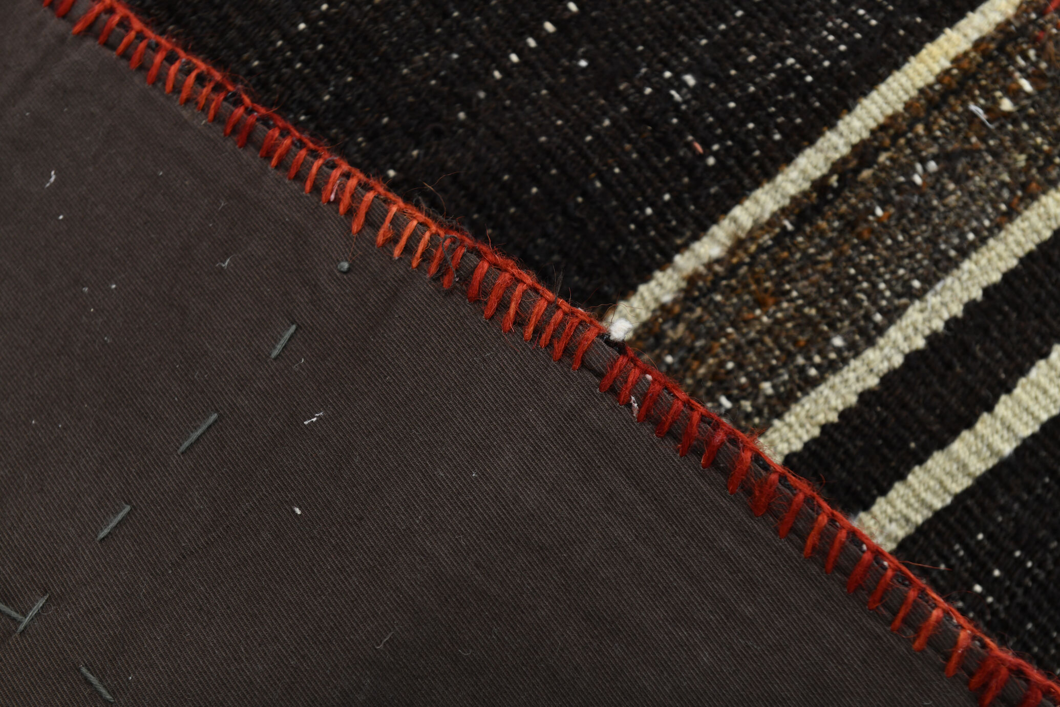 2x8 brown & beige vintage runner rug 66x248cm