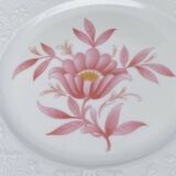Porcelain dessert plates with pink flower patterns
