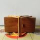 Worker - wooden sewing box with vintage compass feet