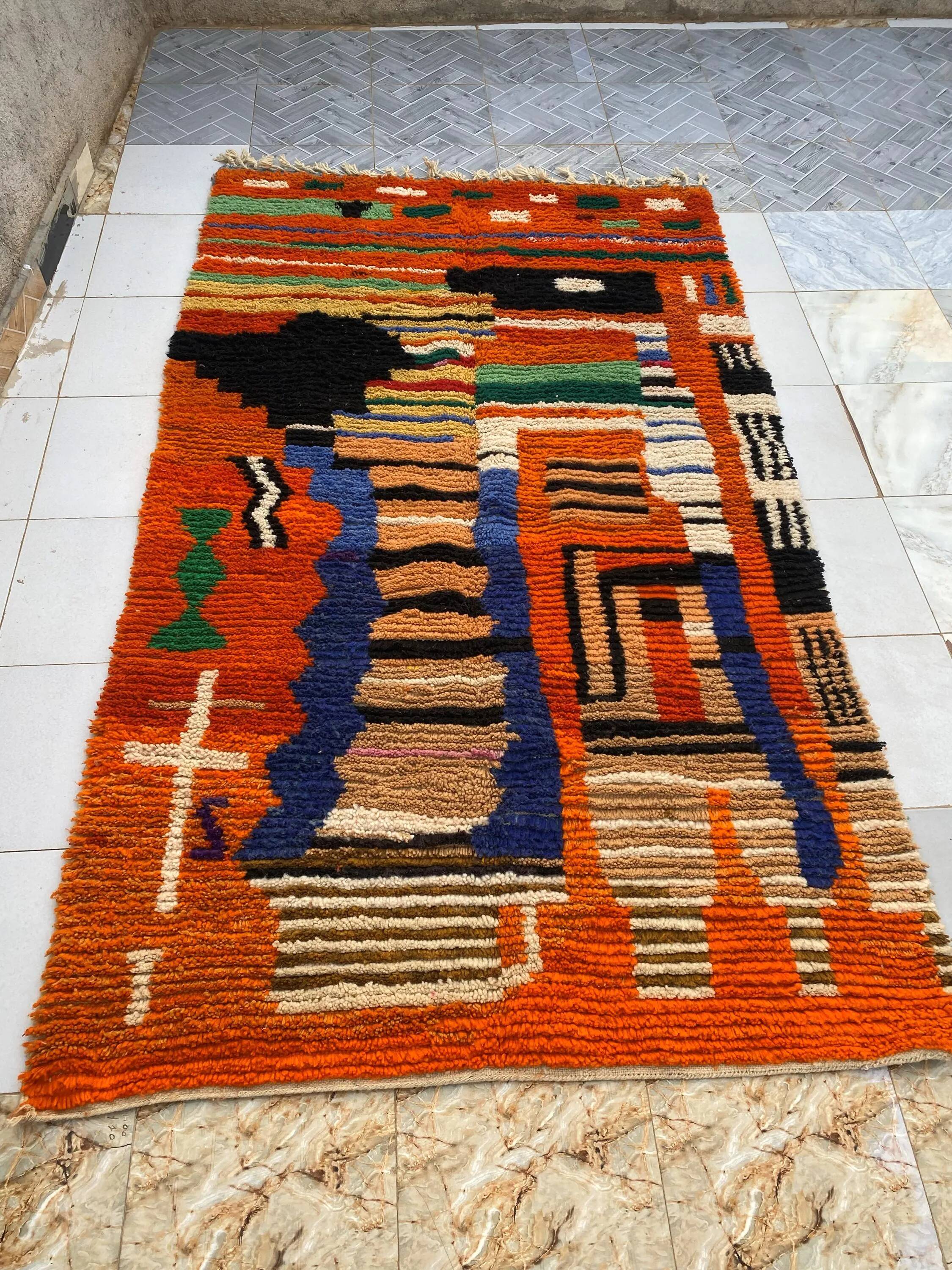 Traditional handmade Moroccan rug 3x2 m