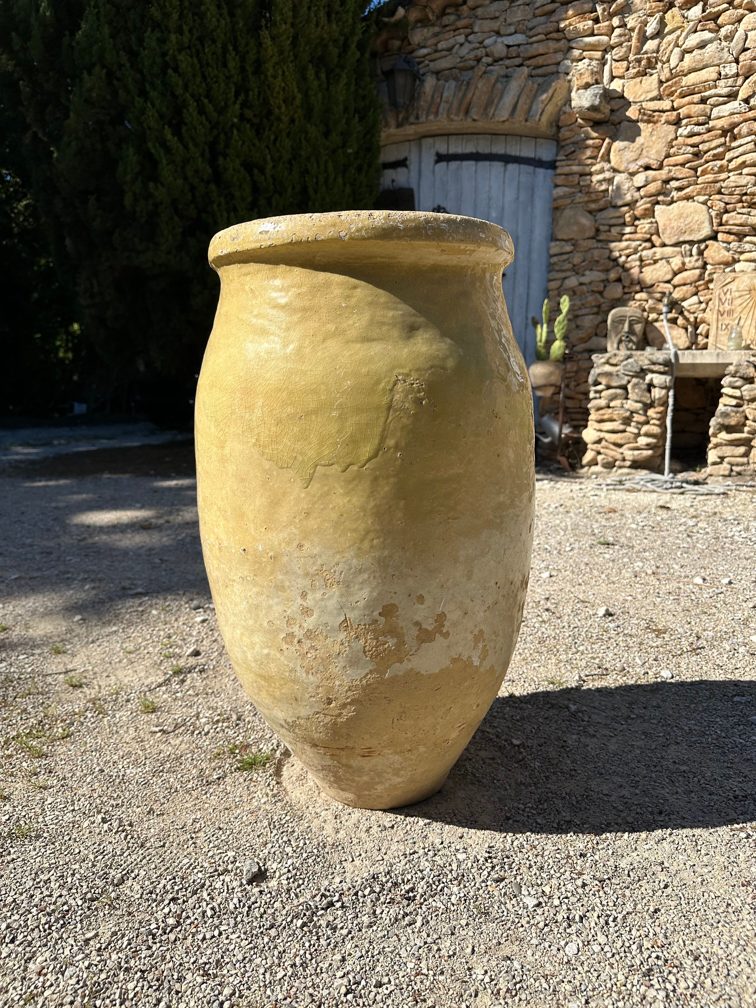 Ancient terracotta pottery jar from the 19th century.