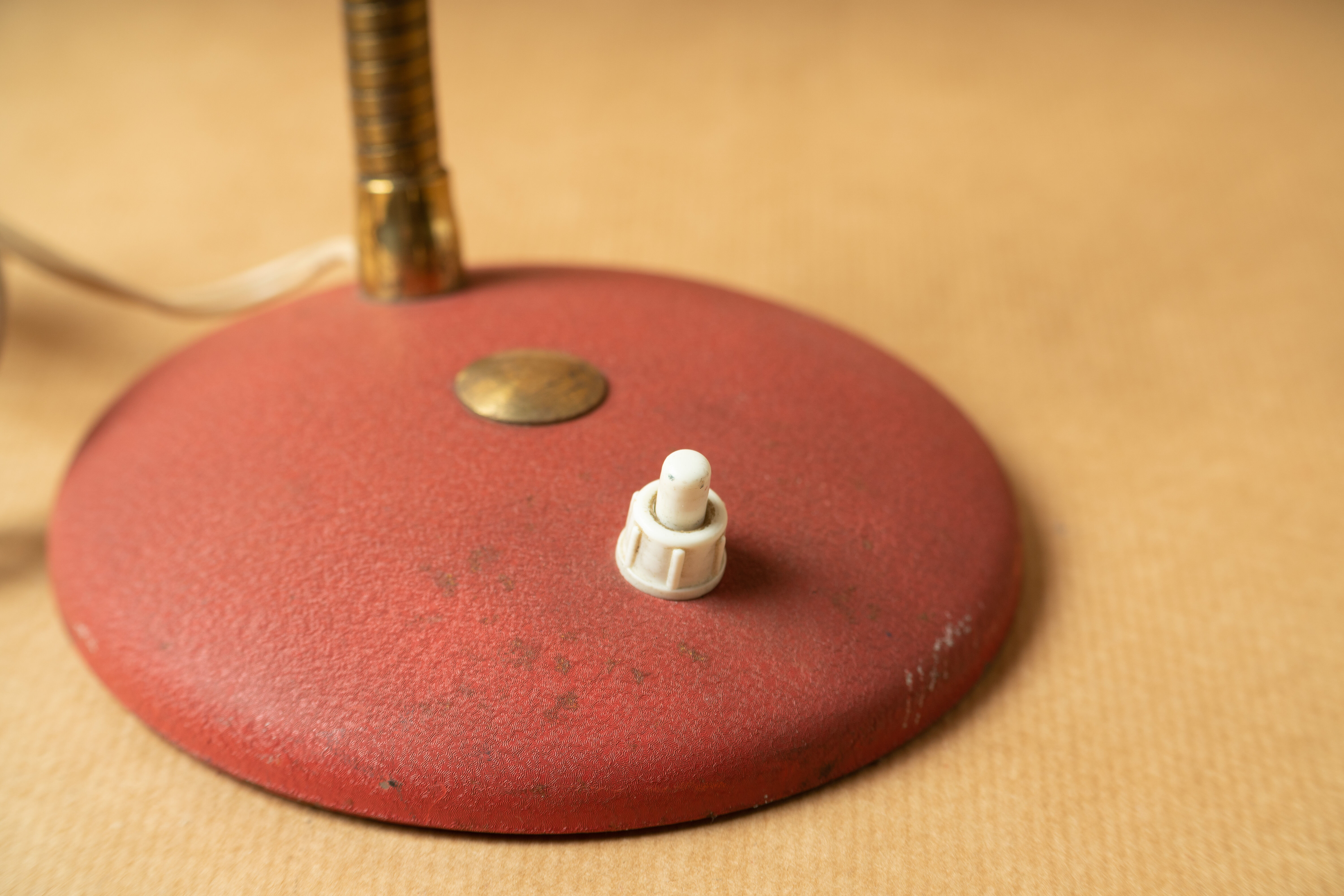 Desk lamp industrial design vintage 1950 1960 flexible red