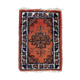 Persian carpet hamadan 41cm x 58cm 1970s