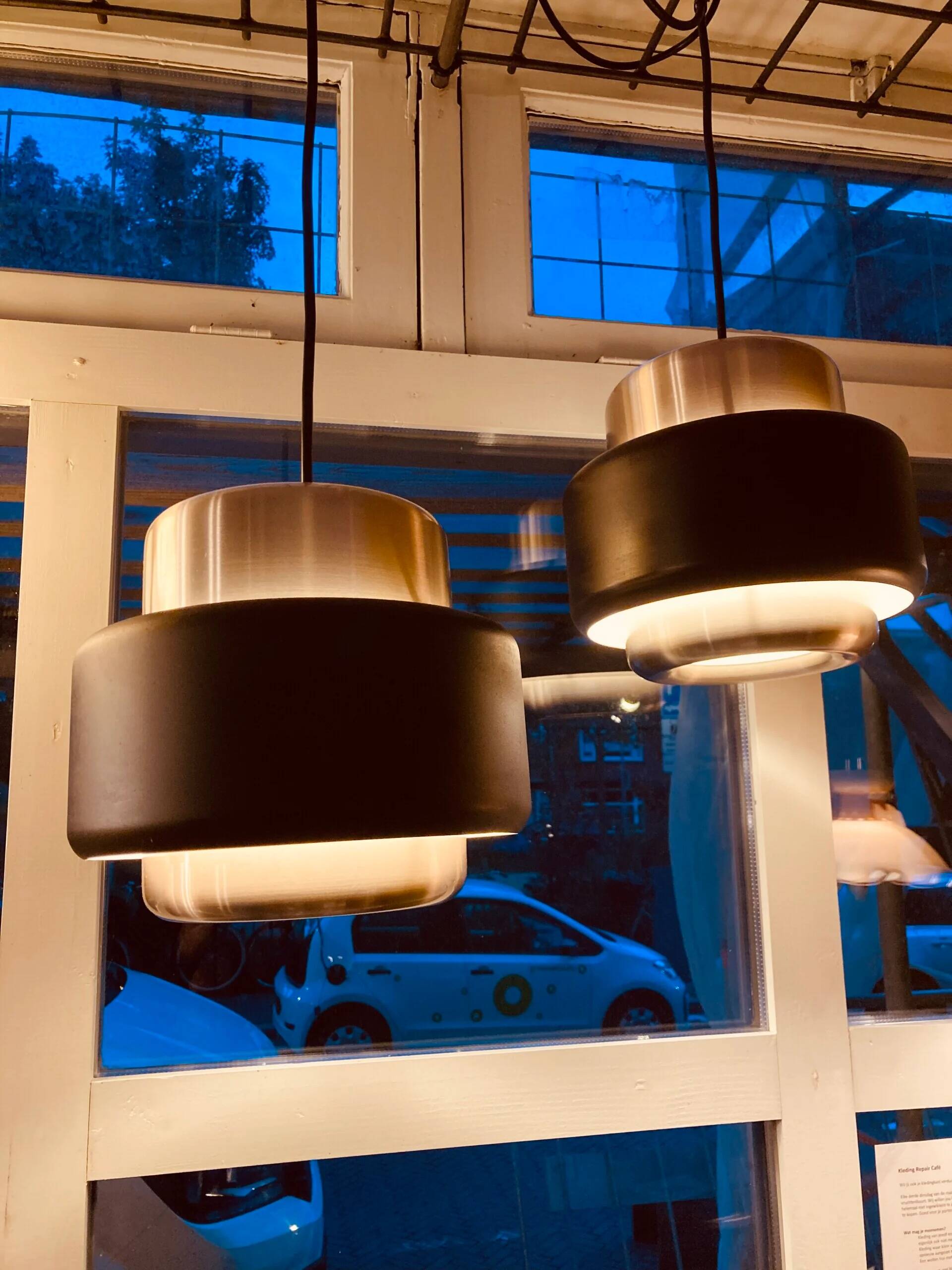 Vintage set Philips aluminium pendant lamps, 1970s/1980s, model LCG 201