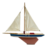 Navigable wooden basin sailboat, toy attributed to the jab granville brand