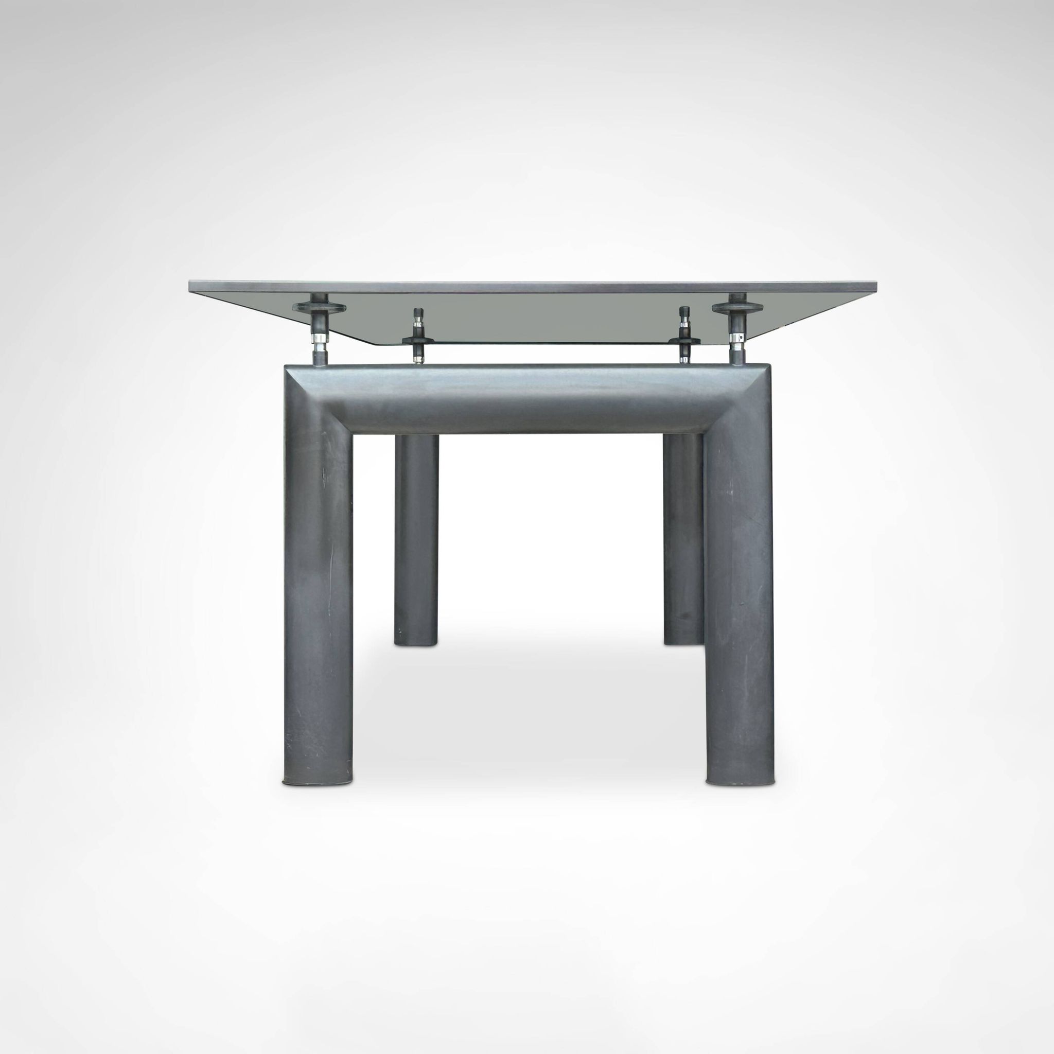 LC6 glass and metal dining table by Le Corbusier et al. for Cassina 1990s