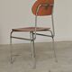Set of 8 metal and wood school chairs  
Former Czechoslovakia 1960