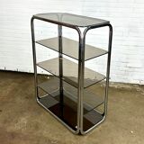 Vintage chrome rack with crystal smoked glass