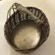 Silver metal woven basket