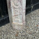 Louis XV Pompadour style fireplace in pink marble circa 1900