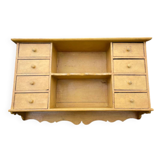 Old haberdashery shelf with 8 drawers