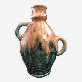 Vase à anses asymétriques en grès flamand artisanal