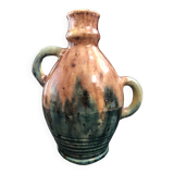 Vase with asymmetrical handles in Flemish stoneware, handcrafted