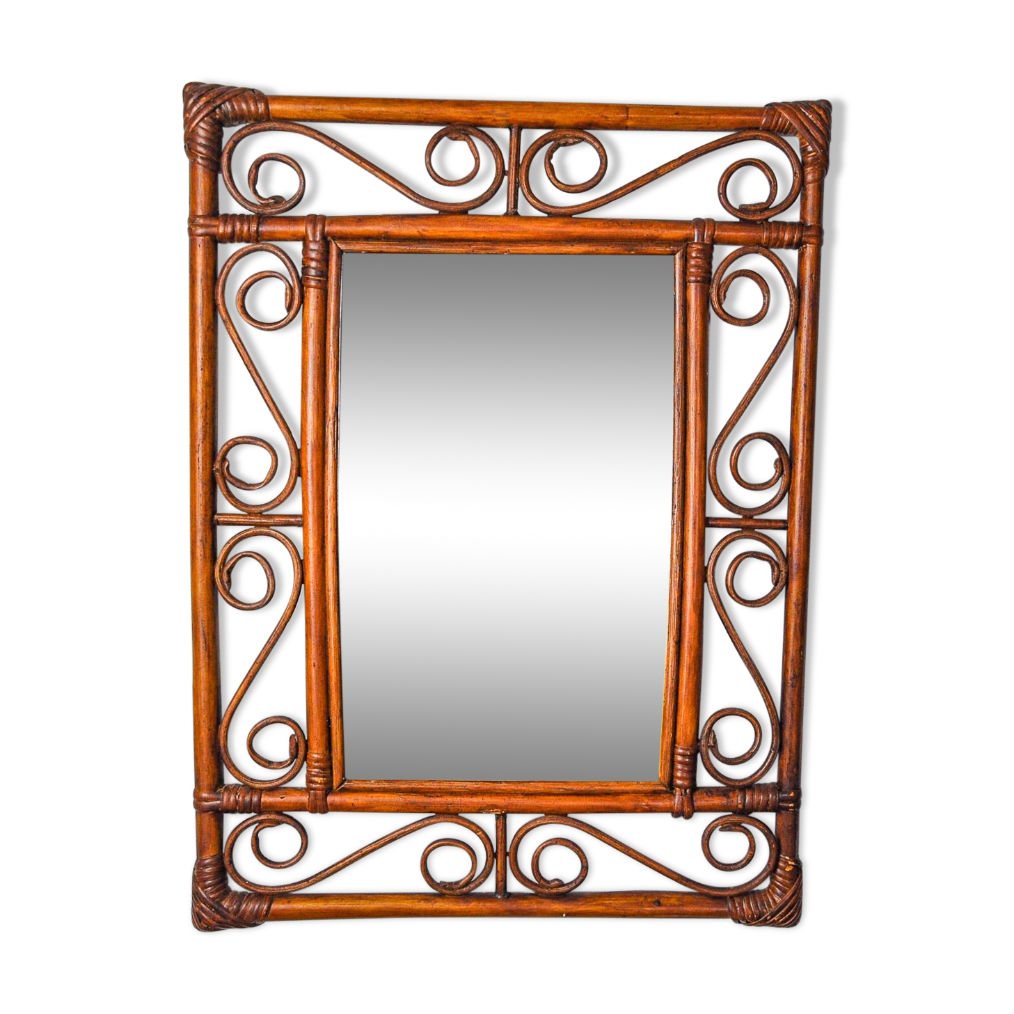 Bamboo mirror by Franco Albini for Bonacina, Italy 1960