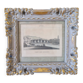 Tableau cadre bois patiné ancien