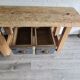 Old carpenter's workbench two drawers, industrial furniture