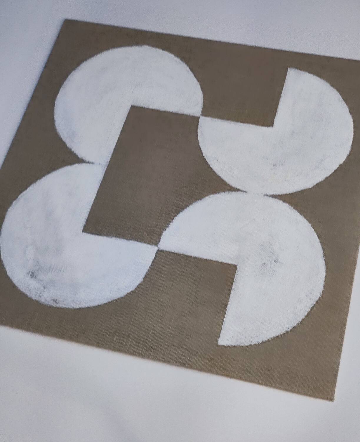 Geometric jute painting 30 x 30 cm