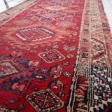 Tapis coureur vintage du Moyen-Orient Malayer fait main en laine 108 x 321