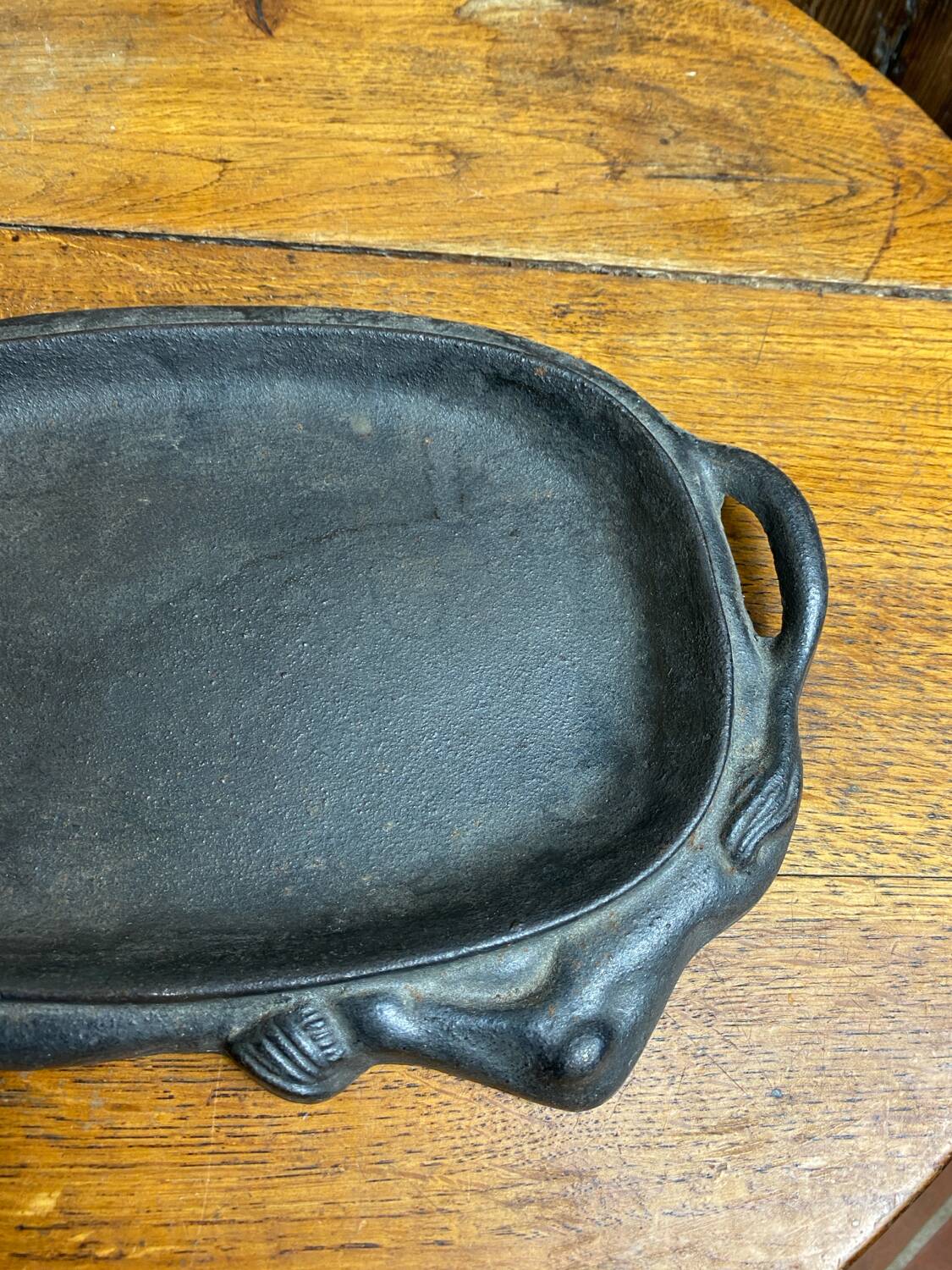 Antique cast iron meat plate
