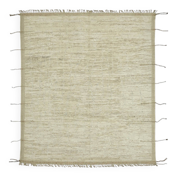 Handwoven Turkish Rustic 261 cm x 299 cm Beige Wool Carpet