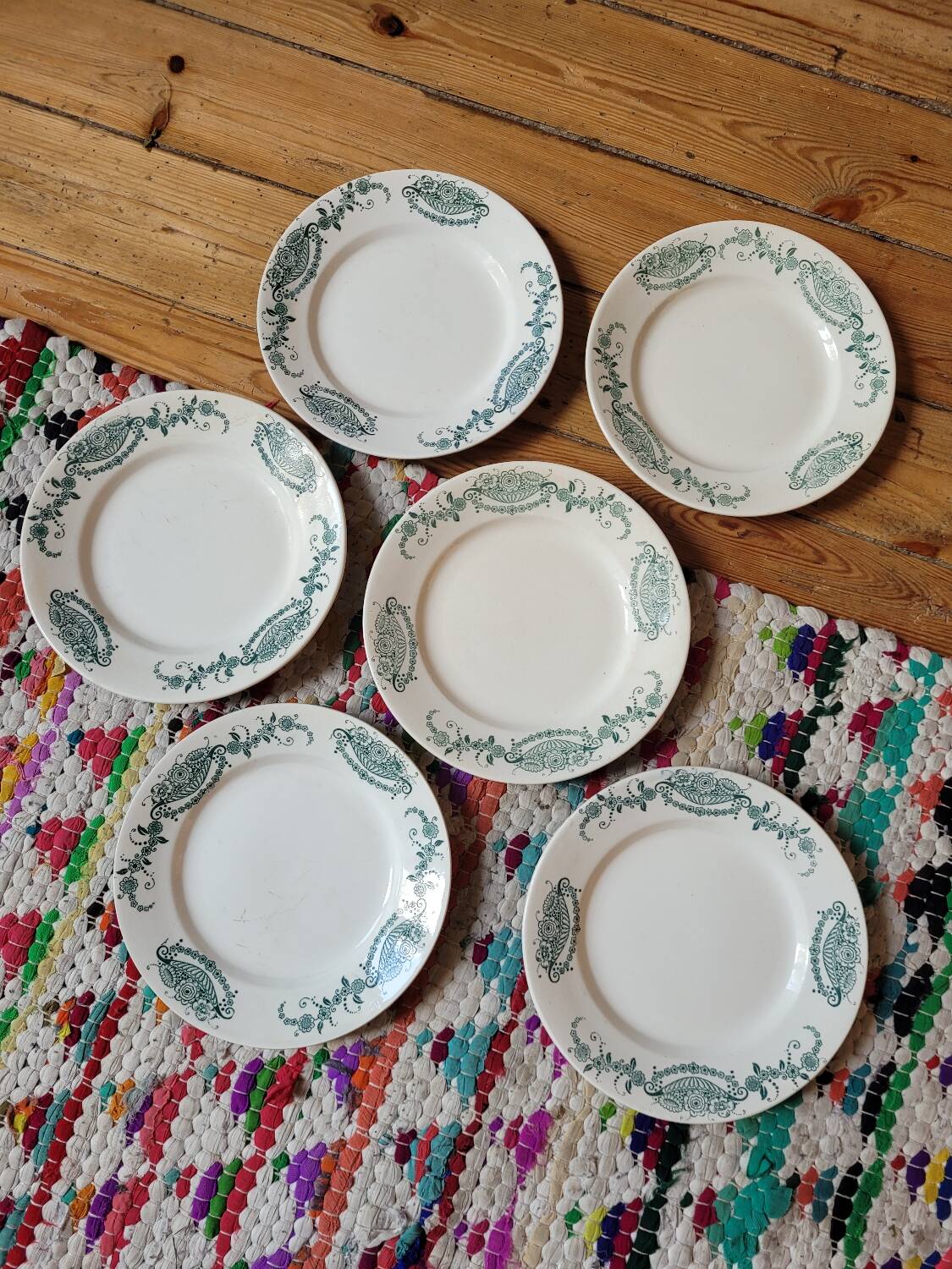 Lot n°2 de 6 assiettes à dessert Ginette Faïencerie Nouvelle