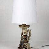 Pair of Bouffioulx sandstone candle lamps signed Dubois - 1970s