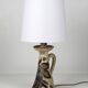Pair of Bouffioulx sandstone candle lamps signed Dubois - 1970s