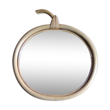 Apple shaped rattan mirror 32x34cm