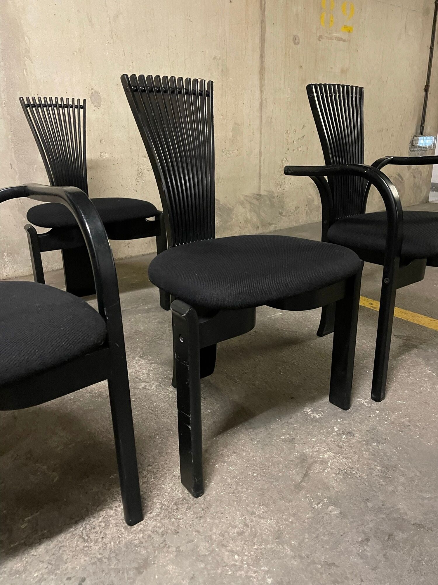 Set of 2 armchairs and 2 chairs "Totem", Torstein Nilsen, Westnofa 1980