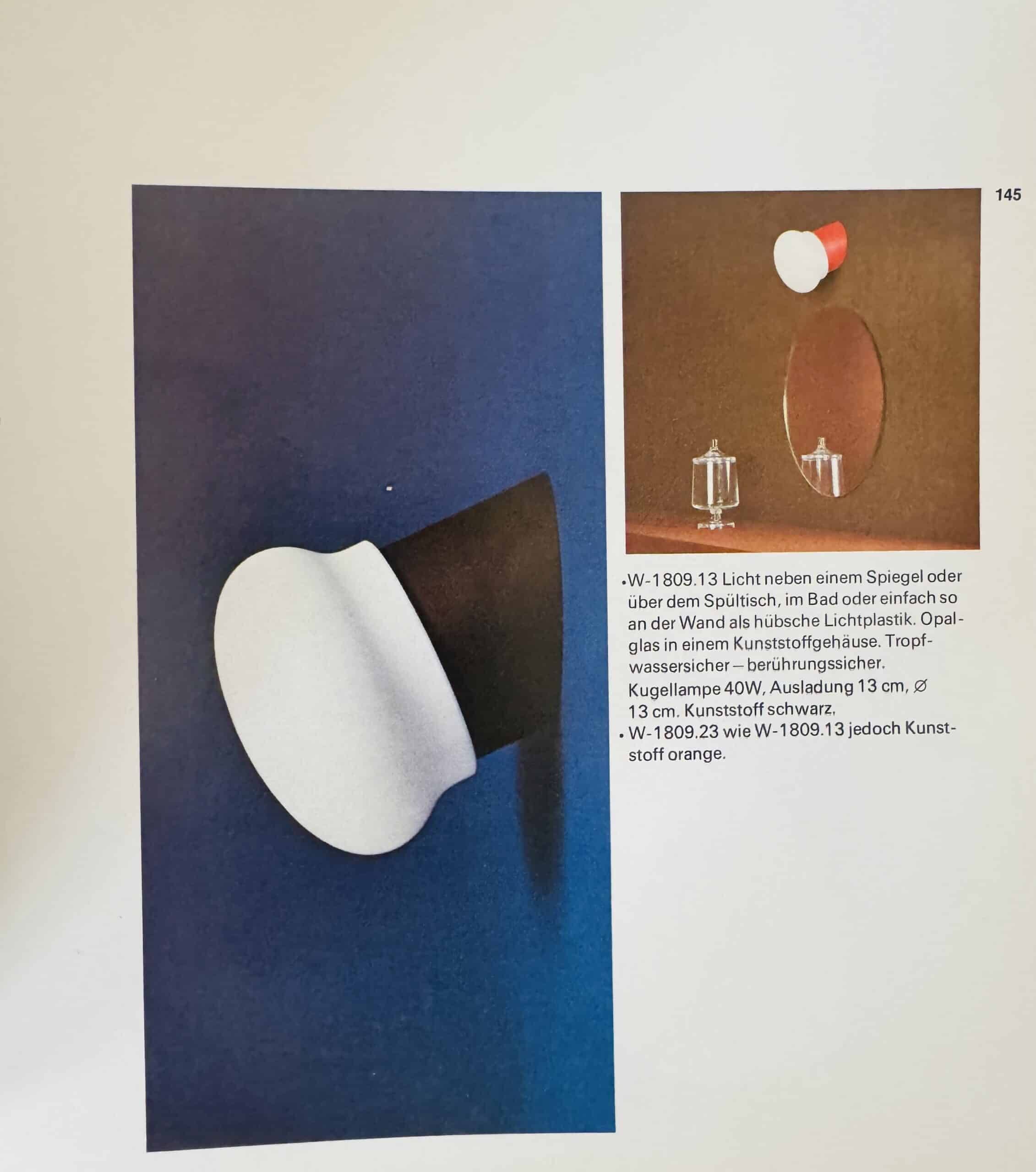 W-1809 Op-Art Wall Lamps In Opal Glass By Raak Amsterdam, The Netherlands 1970S