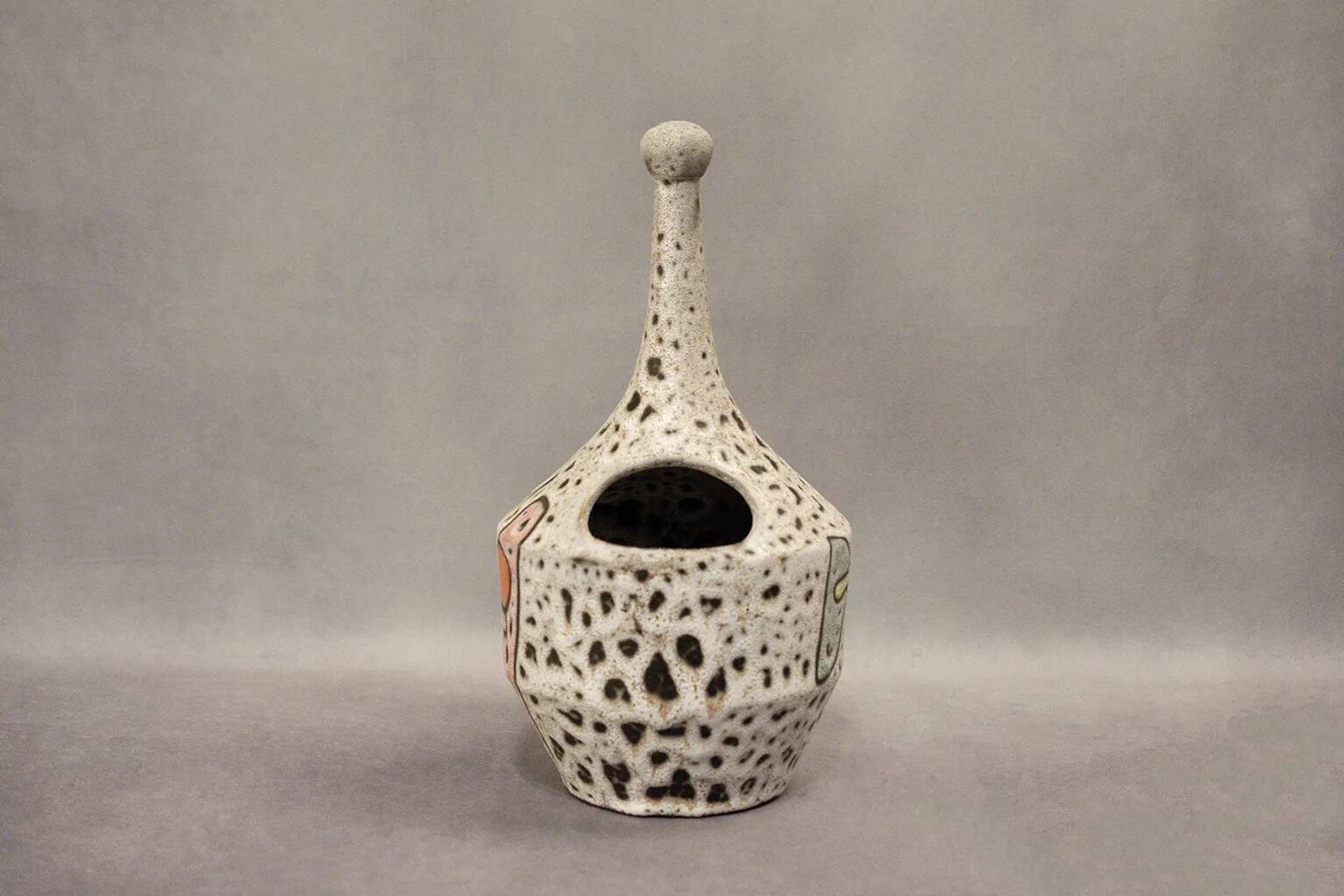 Fat lava jug abstract decoration Marius Bessone Vallauris - Mid-century 60