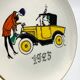Vintage dessert service in earthenware, signed Jacques Charmoz - Val d'Or GIEN - 1950s