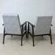 Pair of Henryk Lis 300-190 armchairs, 1970s, heathered grey-blue fabric. Ref: