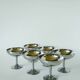 Set of 6 large stainless steel bowls, Tall, Design, 1970, 10 x 10 cm