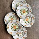 6 glazed earthenware soup plates