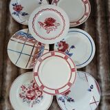 8 mismatched antique dinner plates