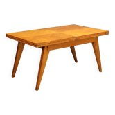 Vintage coffee table in oak veneer, design, Italy, 1960s