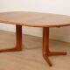 Vintage round dining table | extendable | teak | 121-173 cm