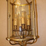Set of suspension old brass lantern 4 fires
