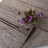 2x9 Brown Beige Striped Kilim Runner Rug 71x279Cm SK 241367