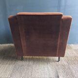 Tobacco velvet armchair