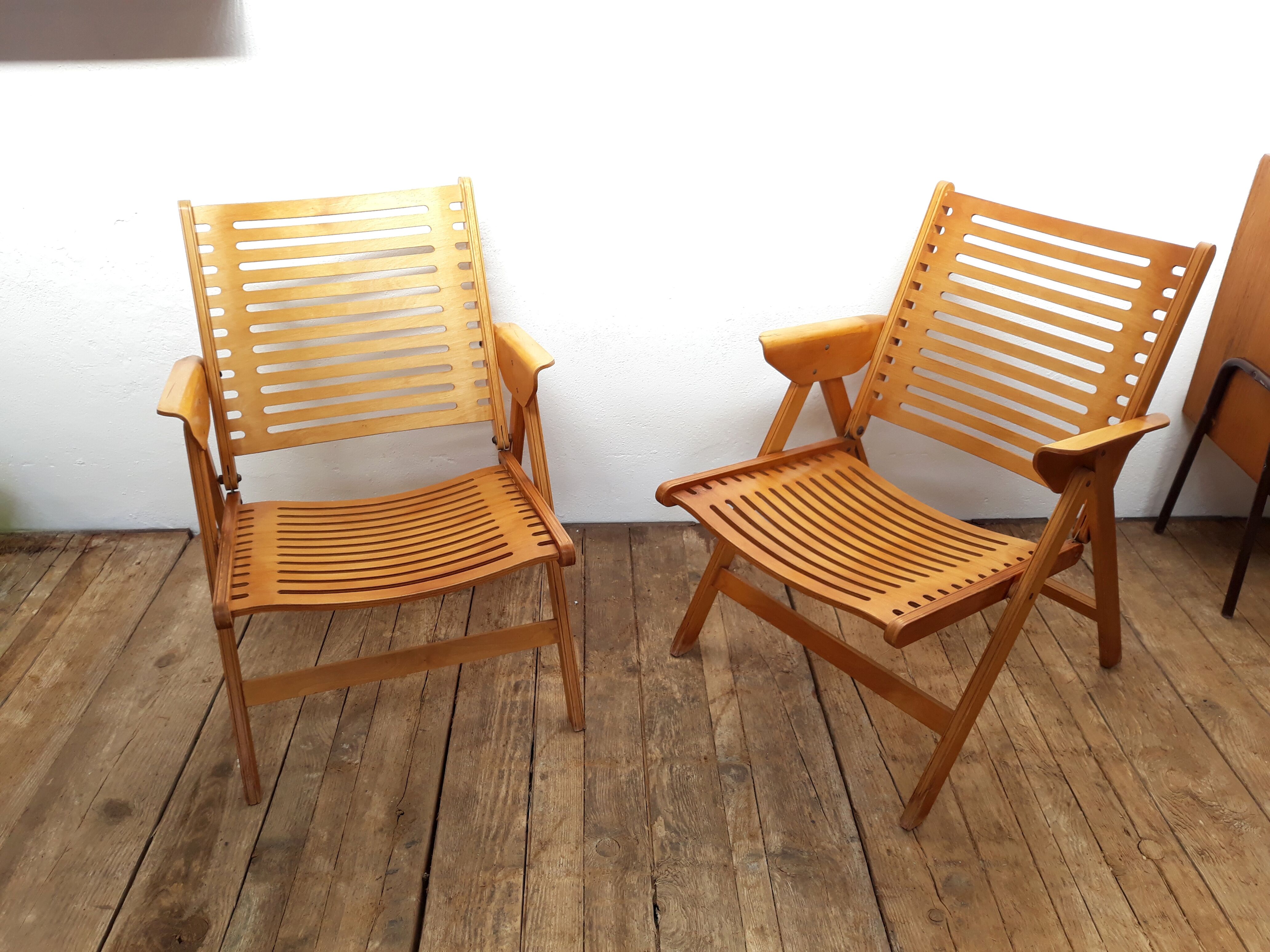 2 folding chairs vintage Rex lounge by Niko Kralj design
