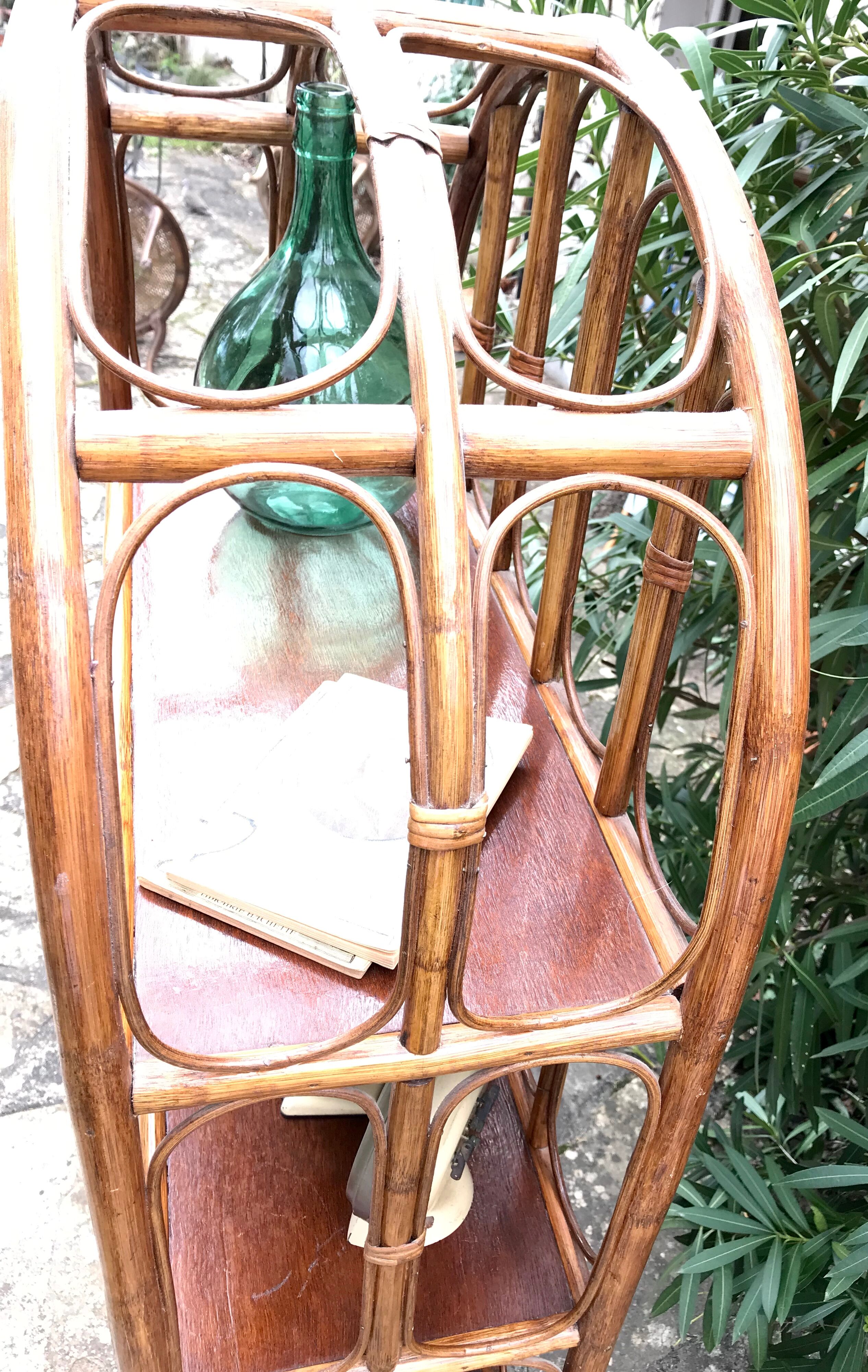 Vintage rattan bookcase