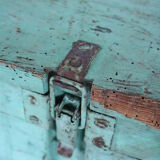 Green vintage wood tool case