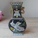 Vase pattern bird peacocks cloisonné asian decoration
